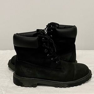 TIMBERLAND 6" Premium Boots Leather Suede Black Boy Size 6